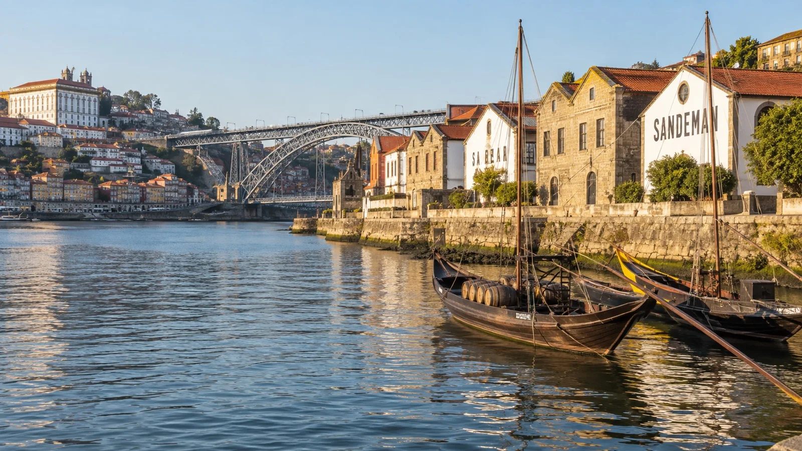 Port wine lodges on Vila Nova de Gaia waterfront