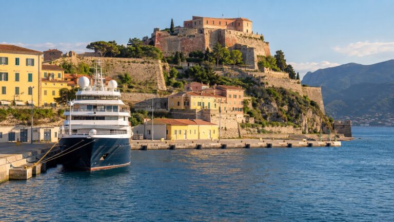 Cruise ship at Portoferraio Alto Fondale quay