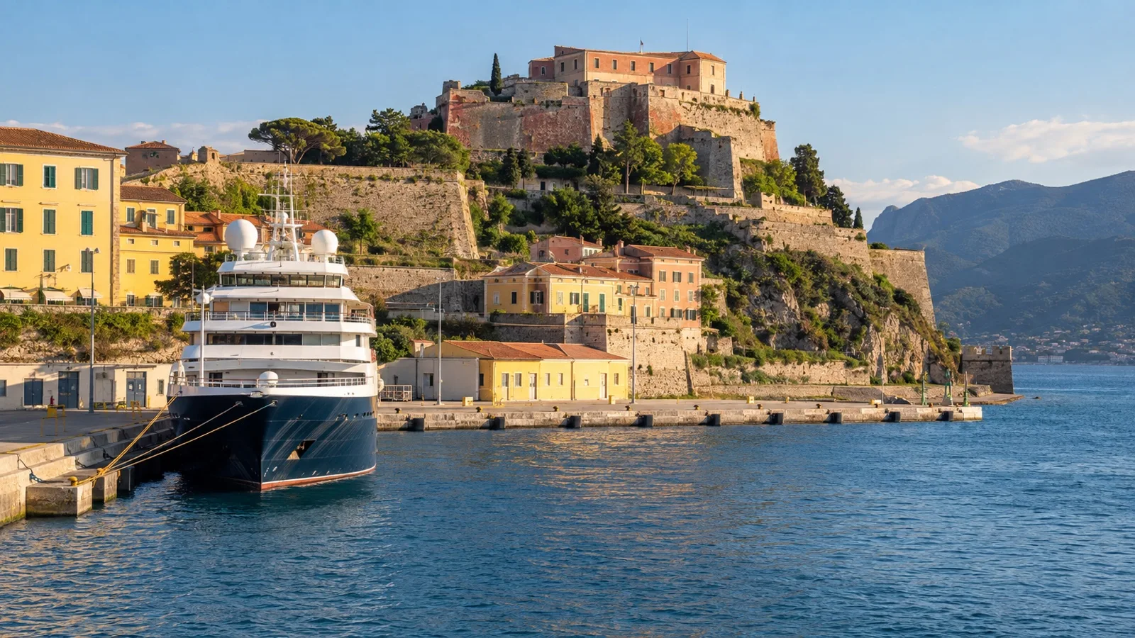Cruise ship at Portoferraio Alto Fondale quay