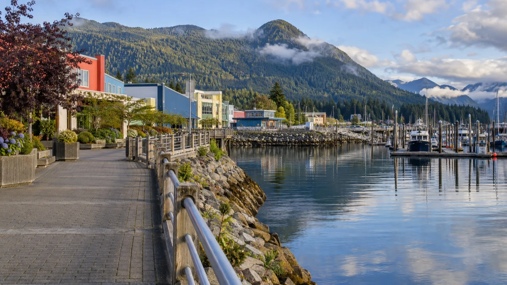 Cow Bay waterfront promenade in Prince Rupert