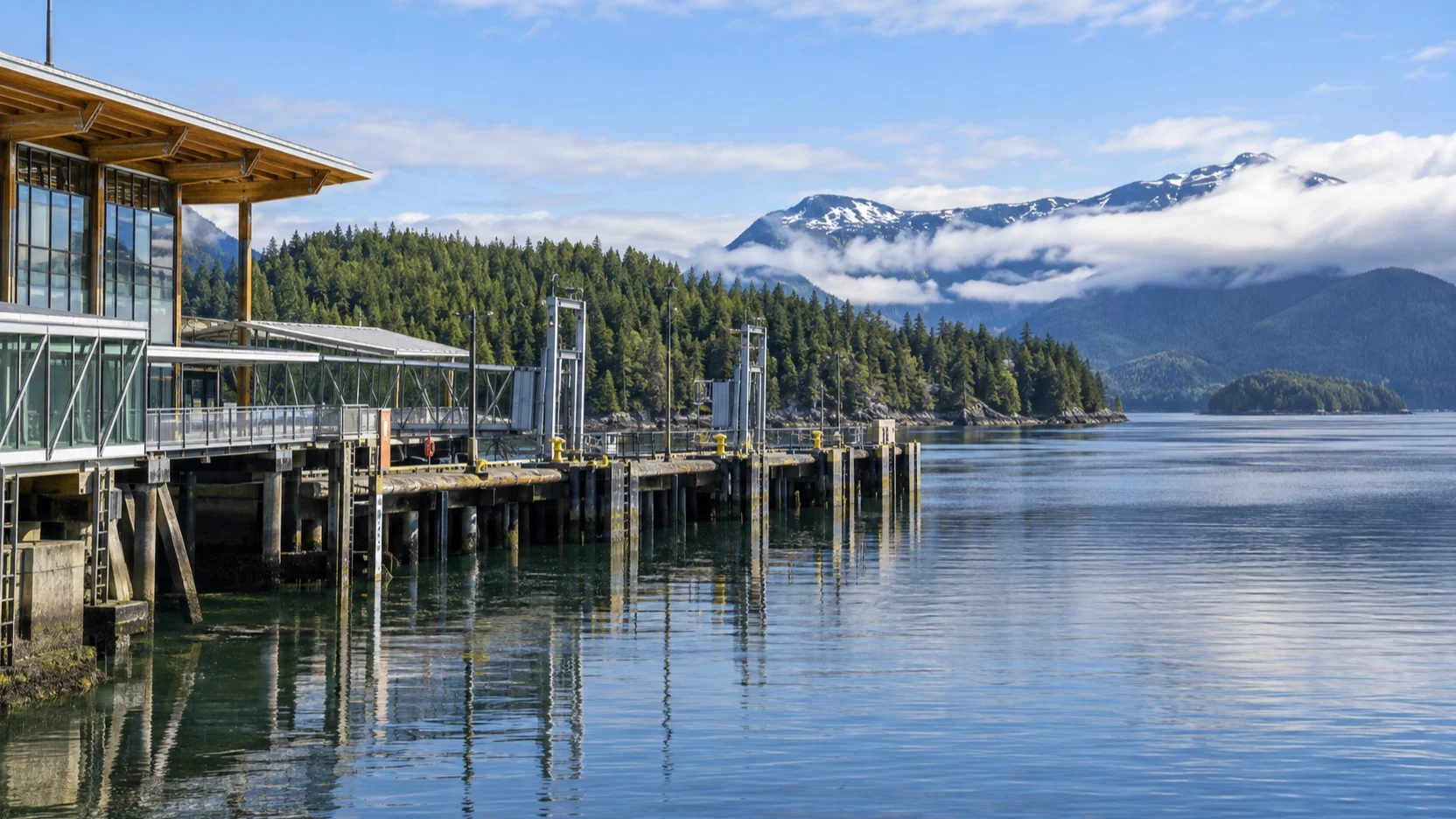 Cruise berth and terminal walkway at Prince Rupert