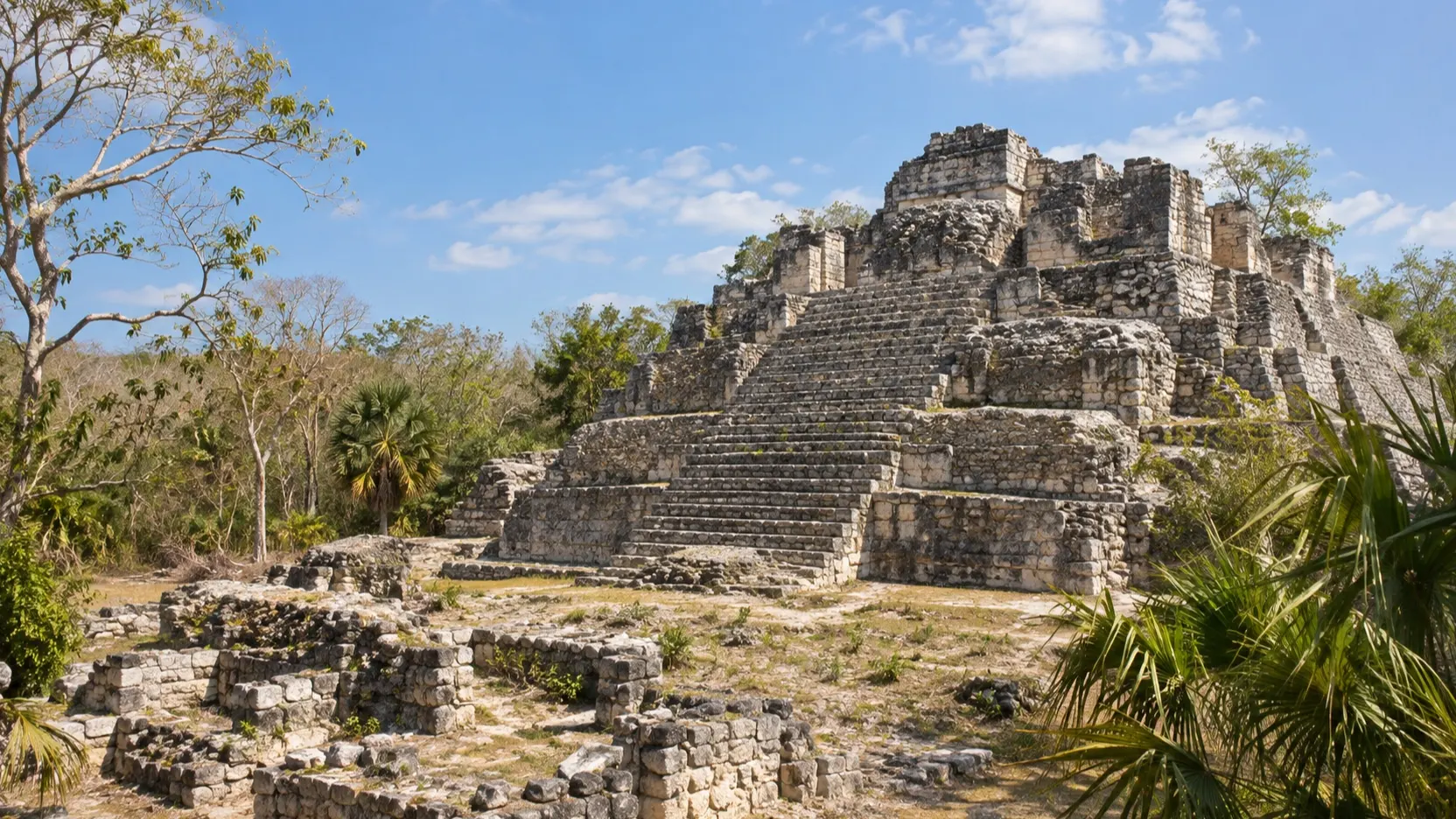 Ancient Maya stone ruins in the Yucatán region near Progreso