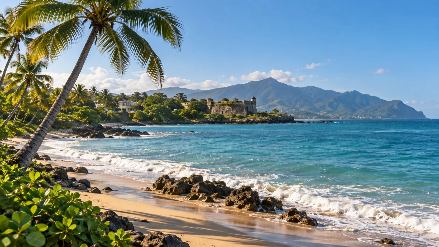 Sunny Puerto Plata shoreline on the Dominican Republic’s north coast