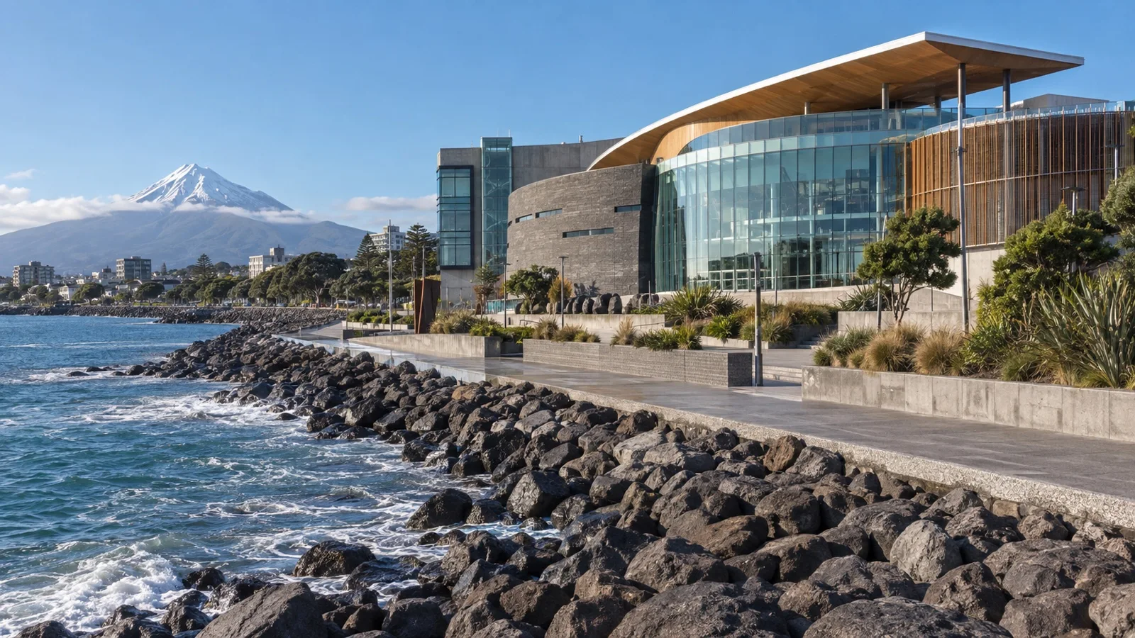 Puke Ariki museum and library building in New Plymouth
