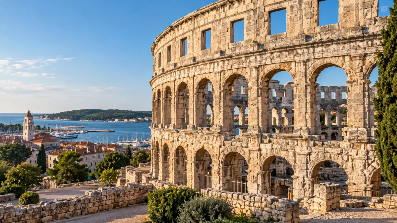 Ancient Roman Arena amphitheater in Pula
