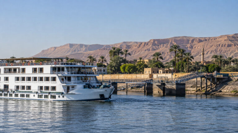 Nile river cruise landing near Qena