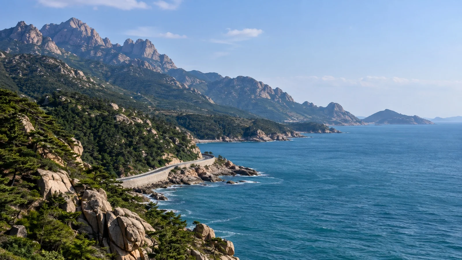 Laoshan coastal mountain scenery near Qingdao