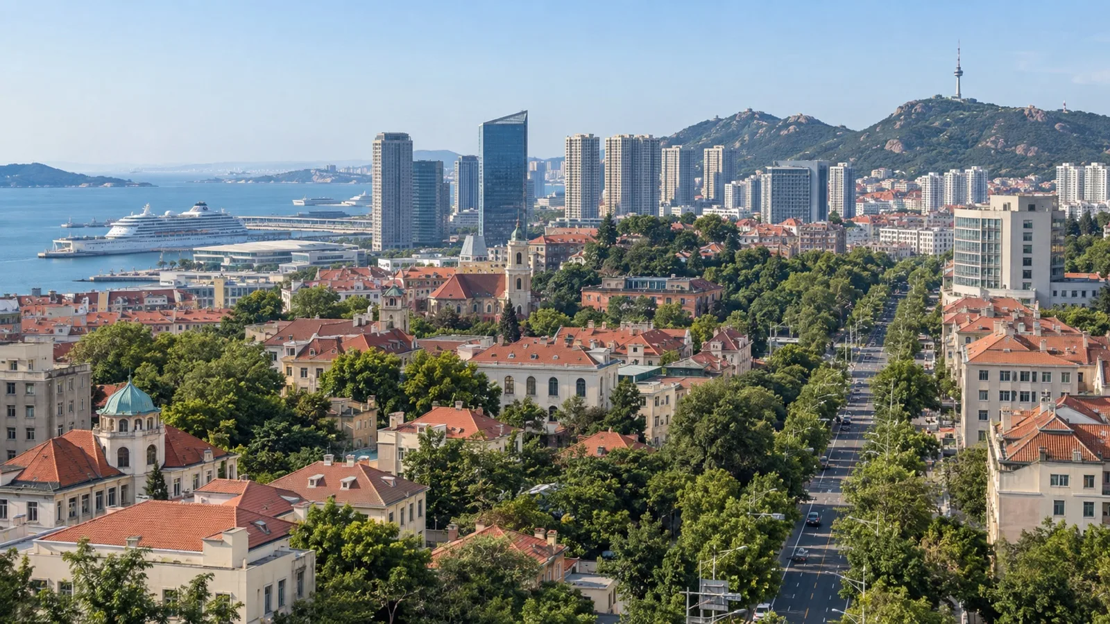 Shibei district streetscape in Qingdao