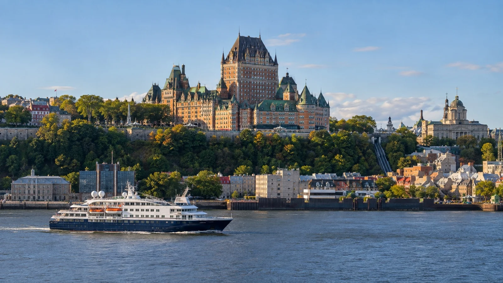 Cruise ship on St Lawrence near Québec City