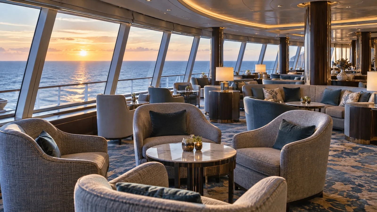 Empty adult-oriented cruise ship lounge