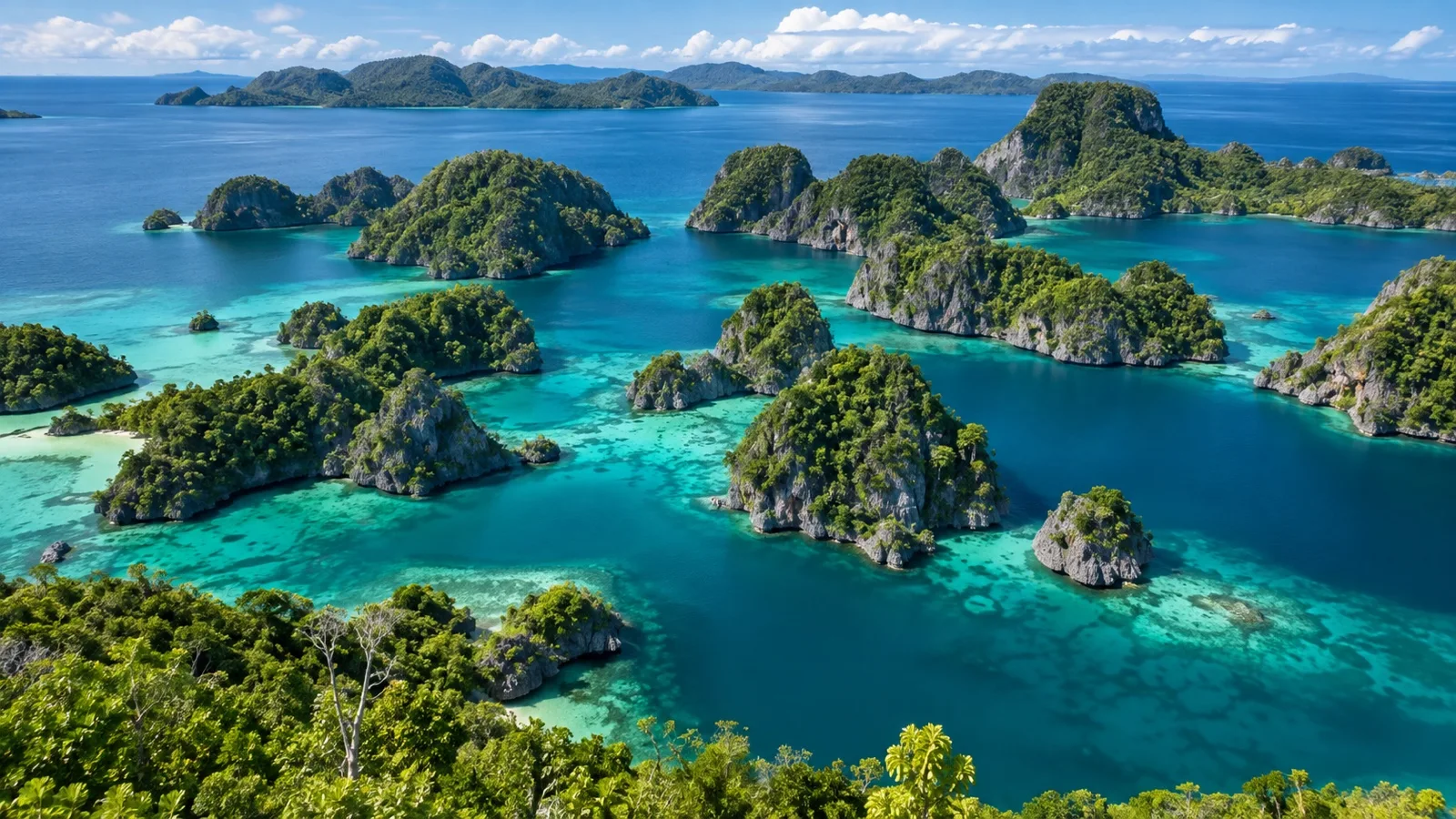 Raja Ampat limestone islands and lagoon