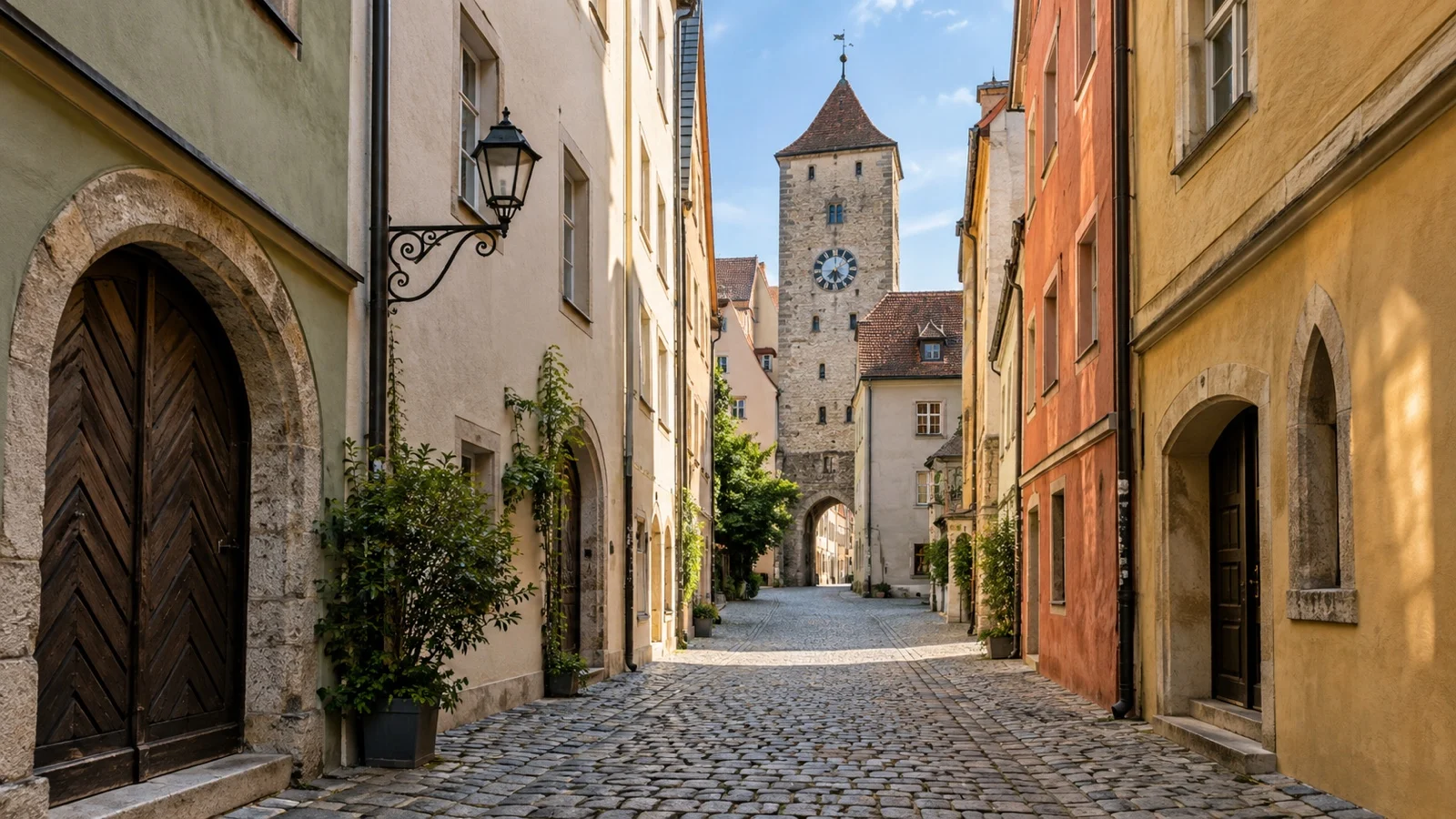 Regensburg medieval old town lane