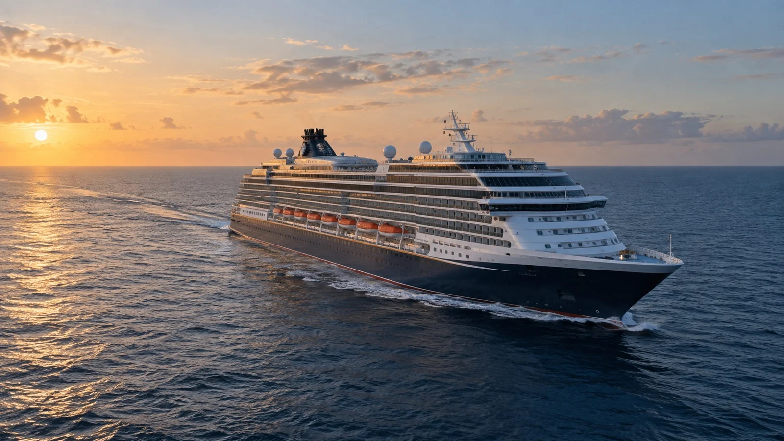 Cruise ship on transatlantic repositioning voyage