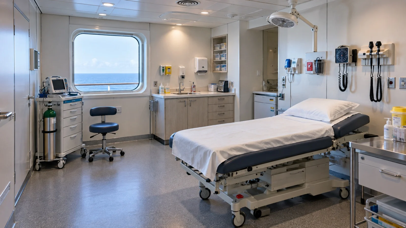 Small medical clinic aboard residential cruise ship