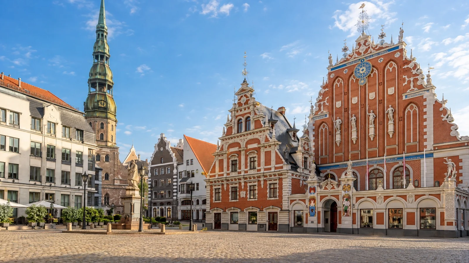 House of the Blackheads and historic facades in Riga Old Town