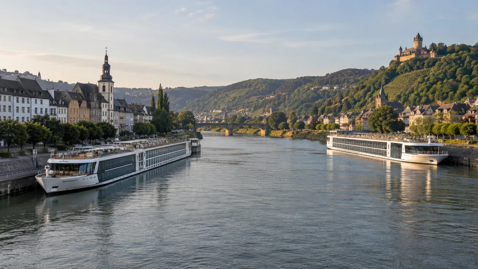 Two river cruise vessels for a ship swap