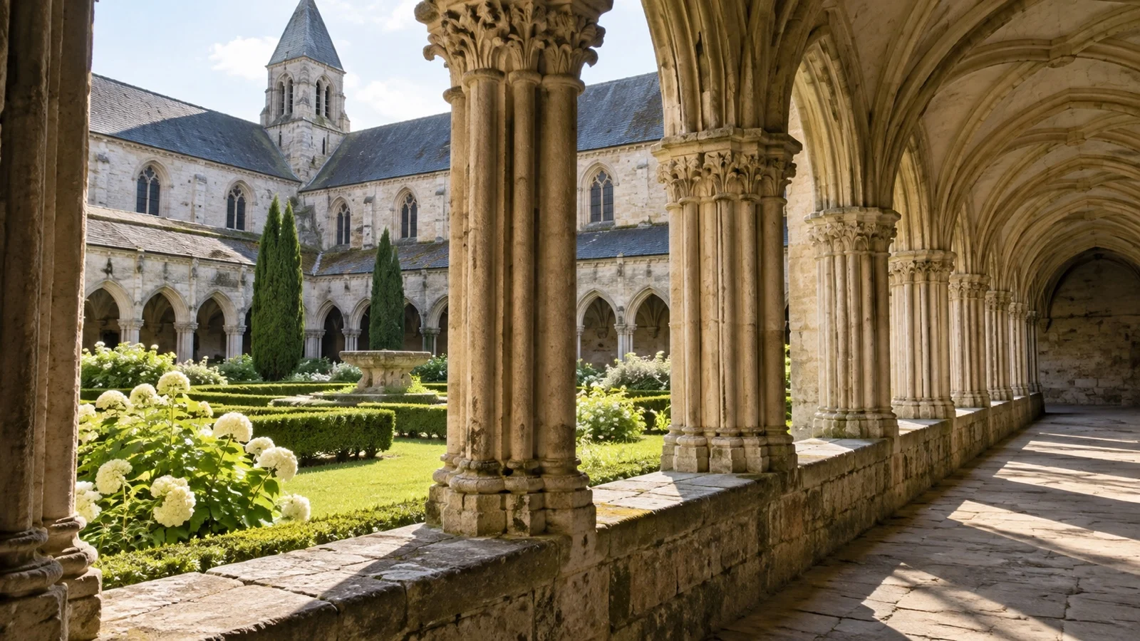 Saint-Wandrille Abbey cloisters