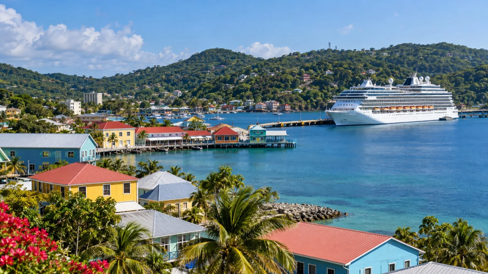 Coxen Hole cruise port and waterfront town on Roatán