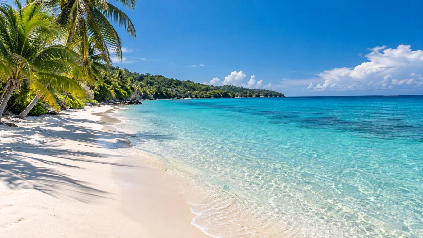 Empty West Bay Beach on Roatán with clear water