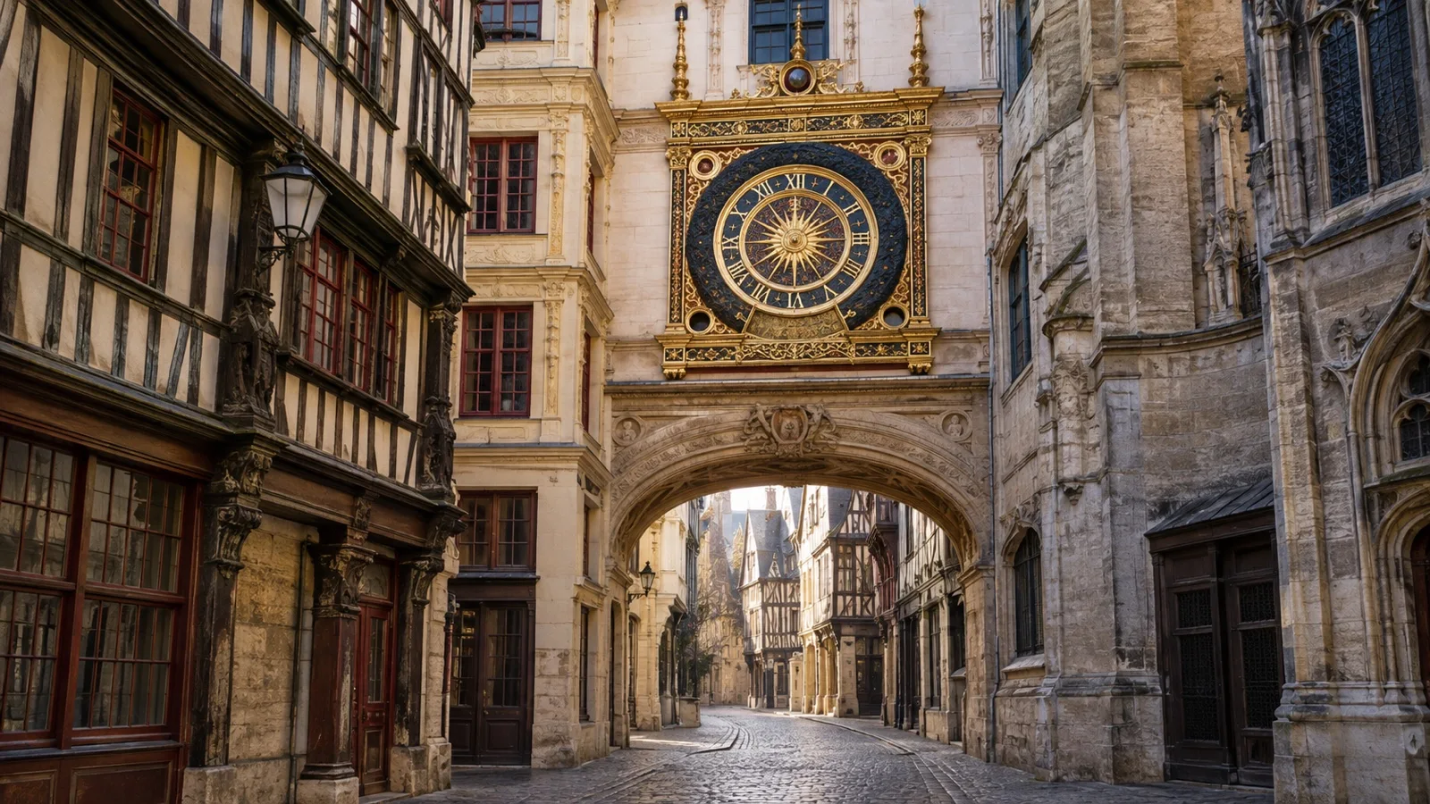 Gros Horloge astronomical clock in Rouen