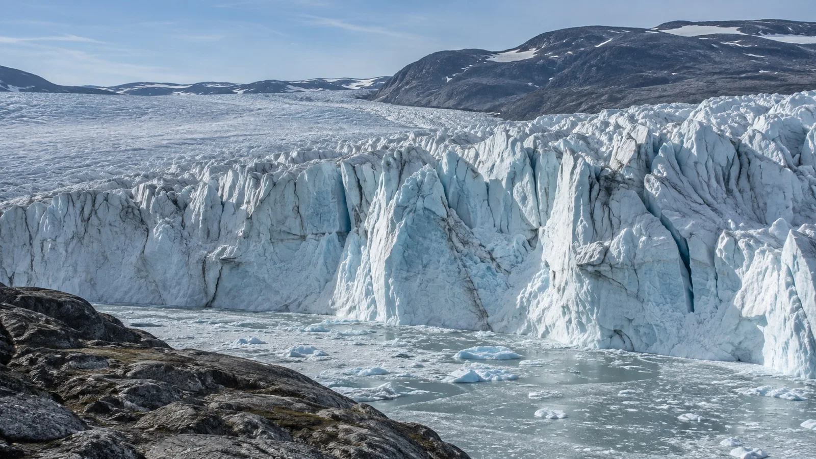 Crevassed face of Russell Glacier near Kangerlussuaq, Greenland