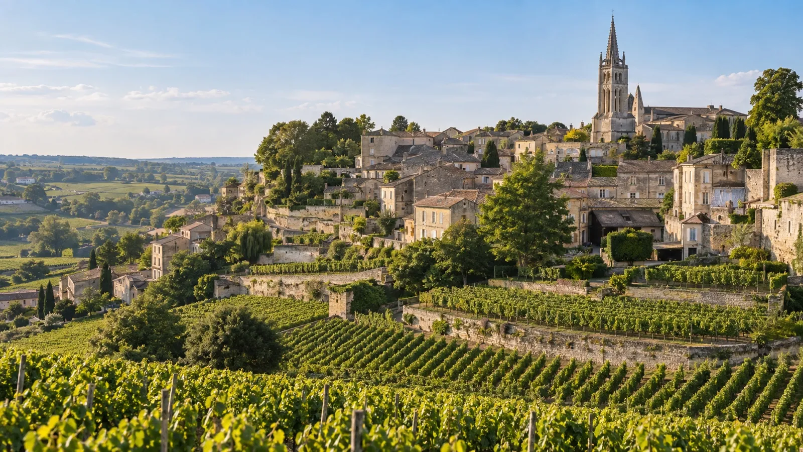 Saint-Émilion hill town and vineyards