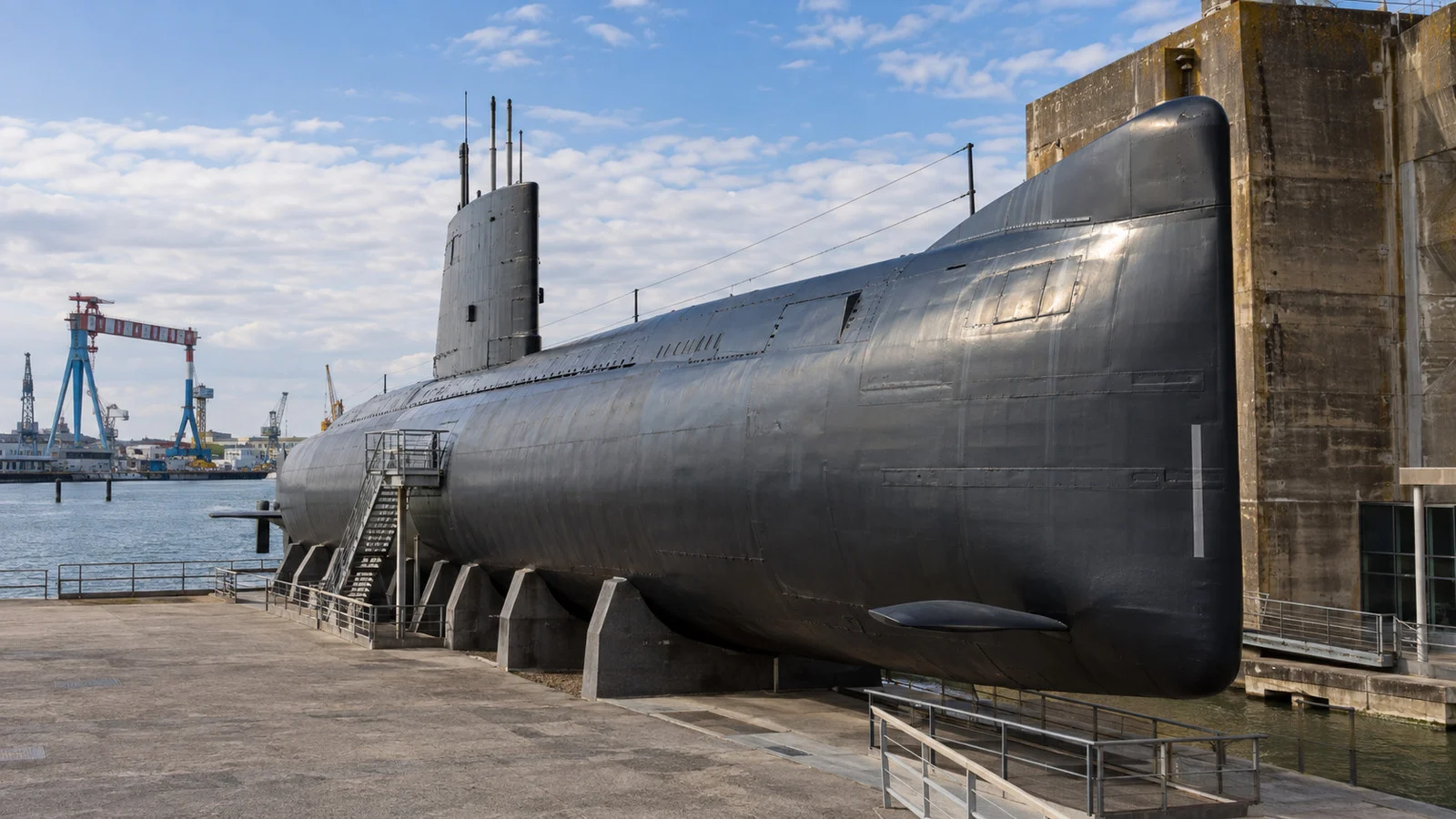 Espadon submarine exhibit at Saint-Nazaire