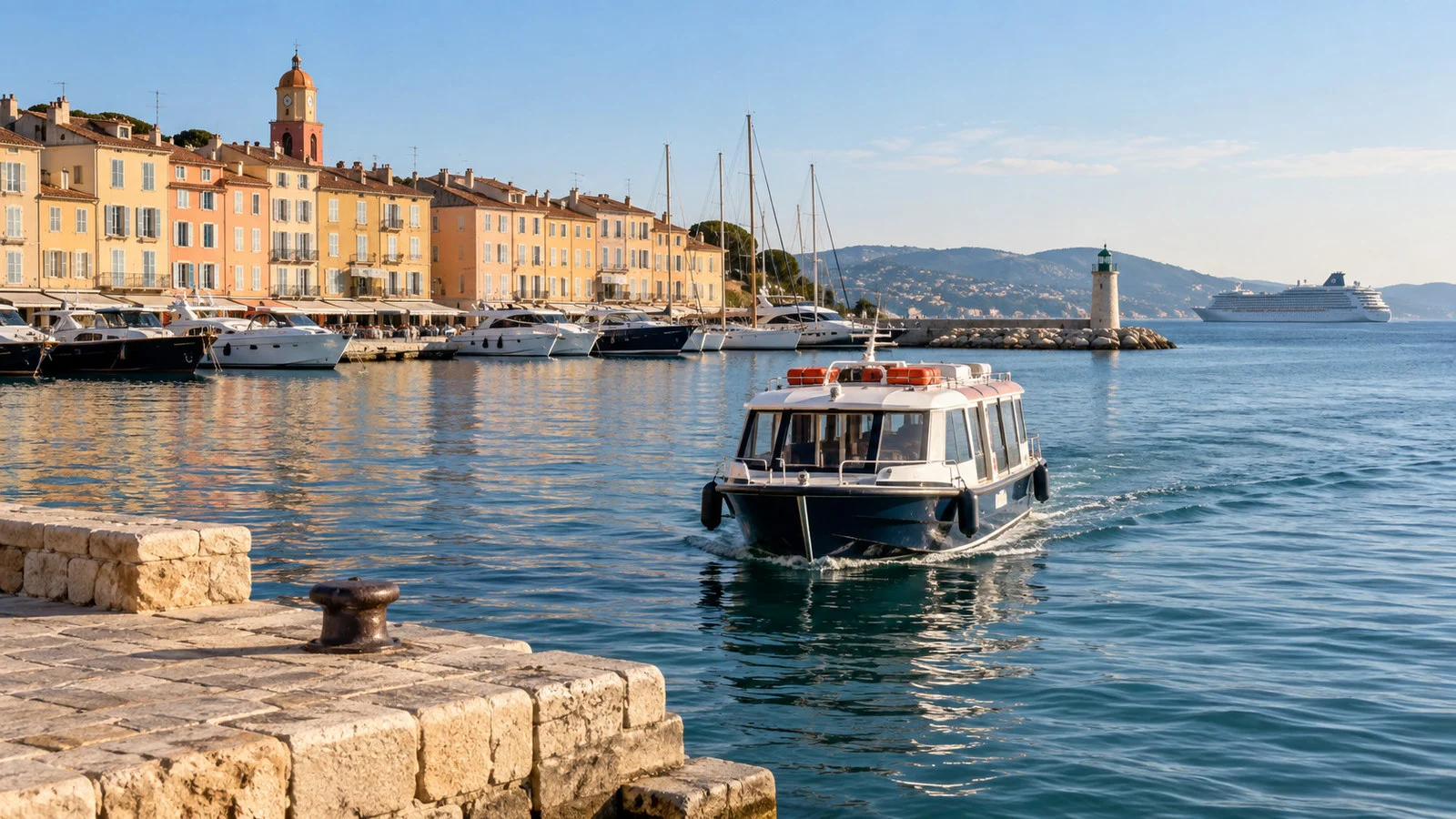 Saint-Tropez cruise waterfront and landing area