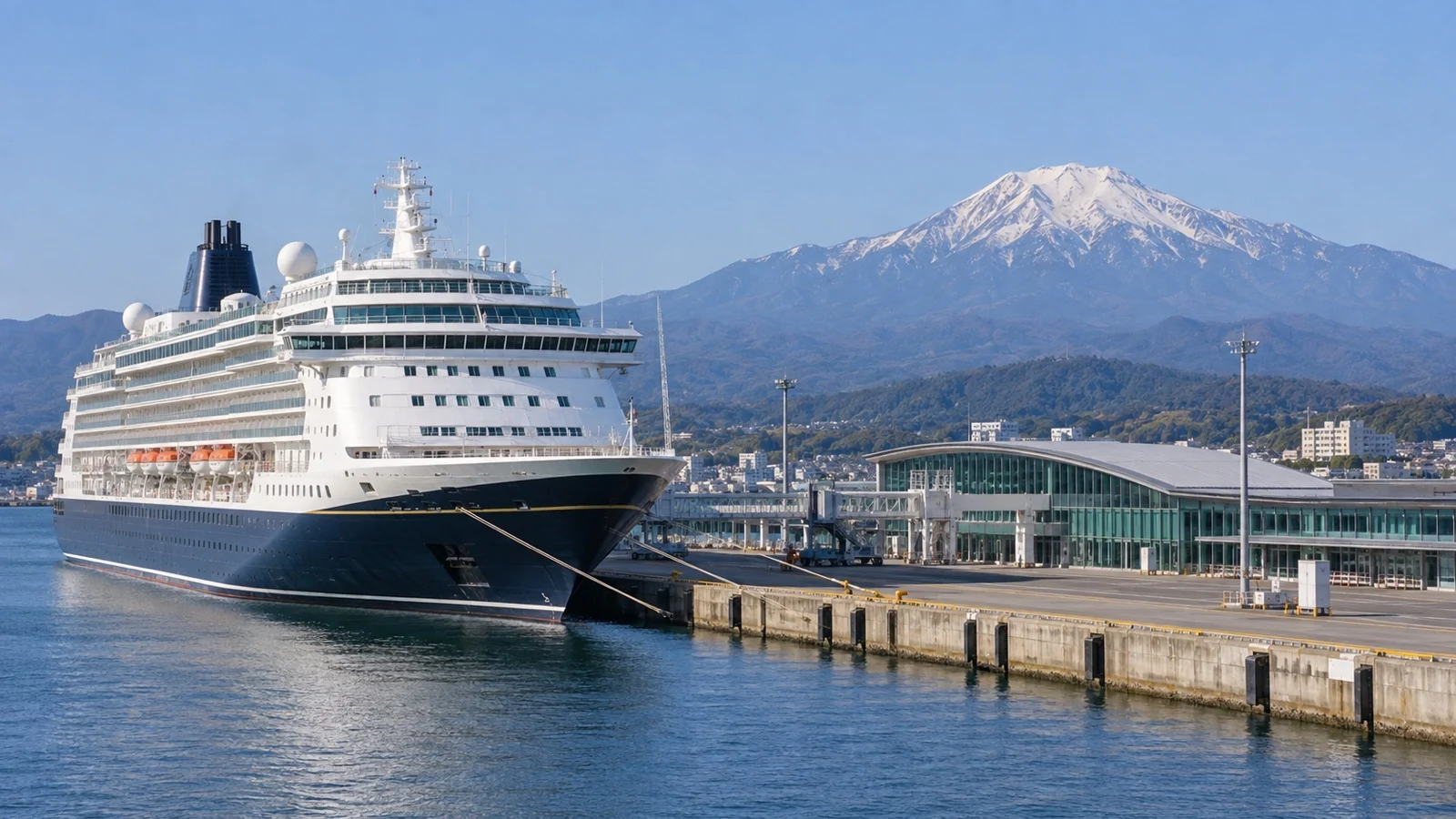 Cruise ship at Sakaiminato port Japan
