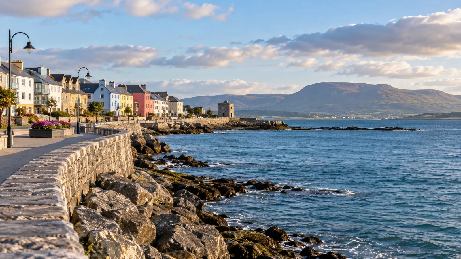 Salthill promenade beside Galway Bay