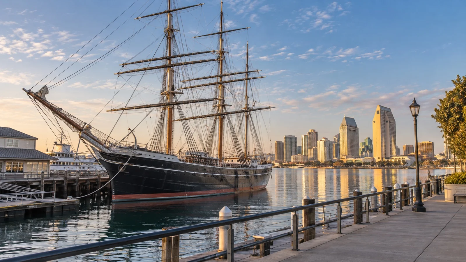 Star of India tall ship moored at the Maritime Museum of San Diego