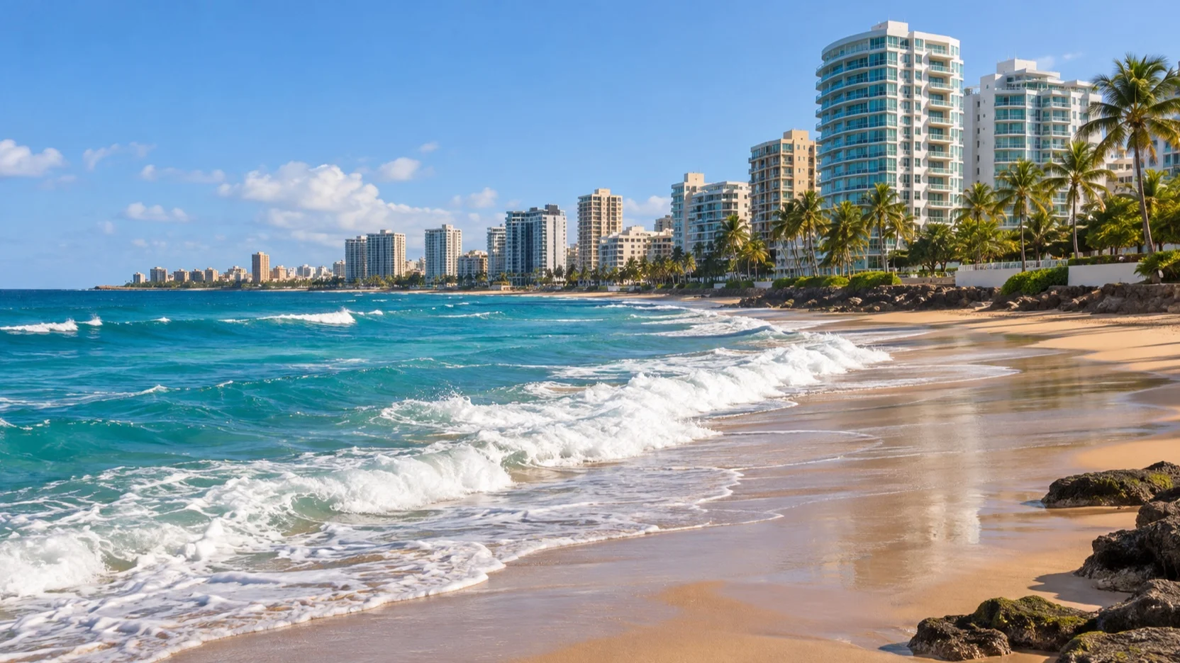 Condado beachfront hotel district in San Juan