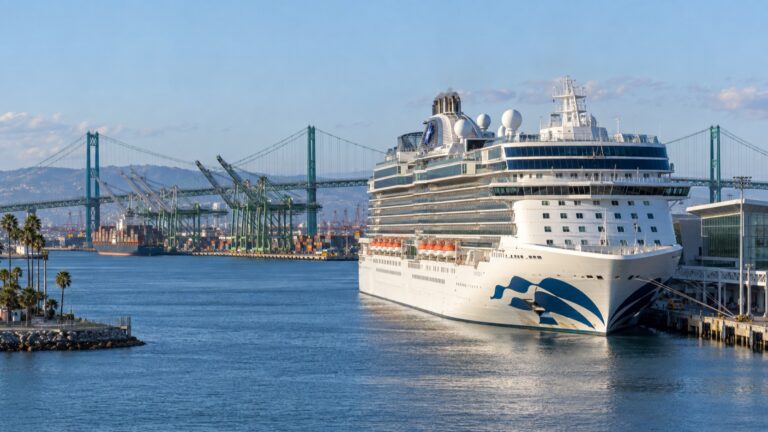 Cruise ship at the World Cruise Center in San Pedro