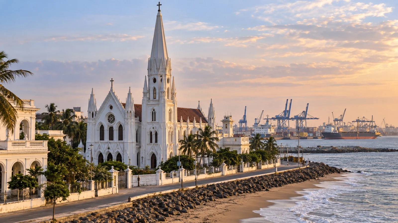 White San Thome Basilica in Chennai