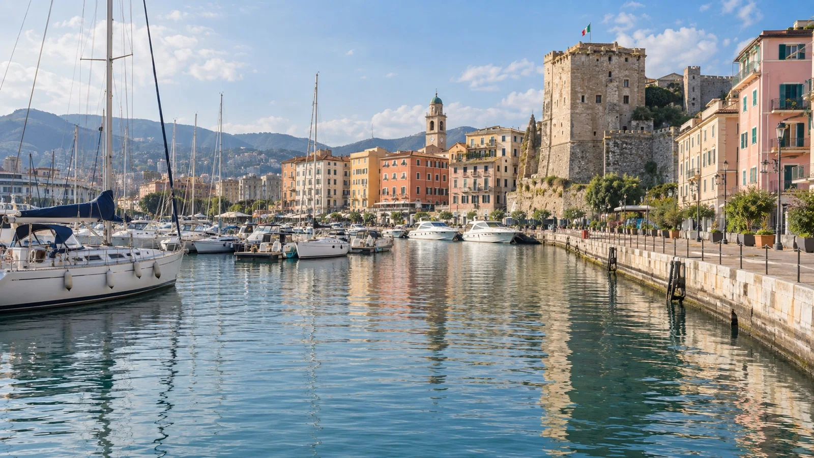 Savona Darsena waterfront and marina