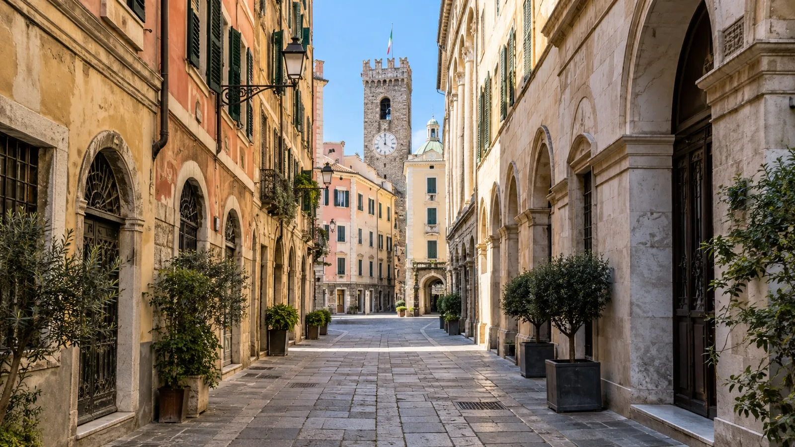 Quiet lane in Savona historic center