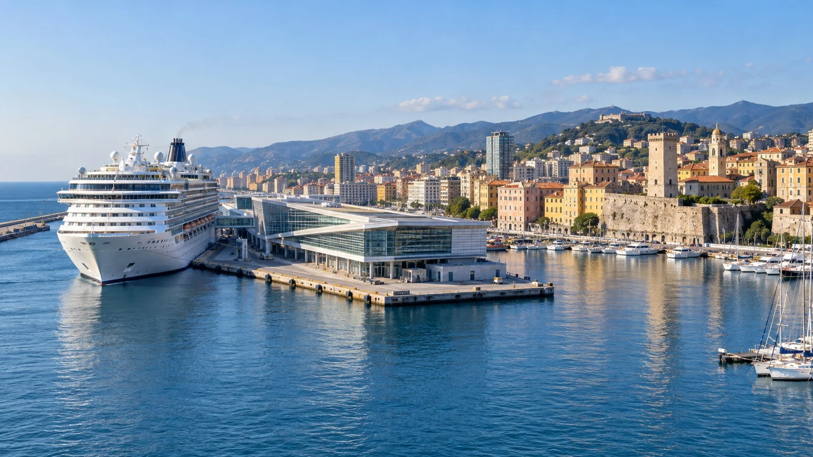 Cruise ship at Savona Palacrociere terminal