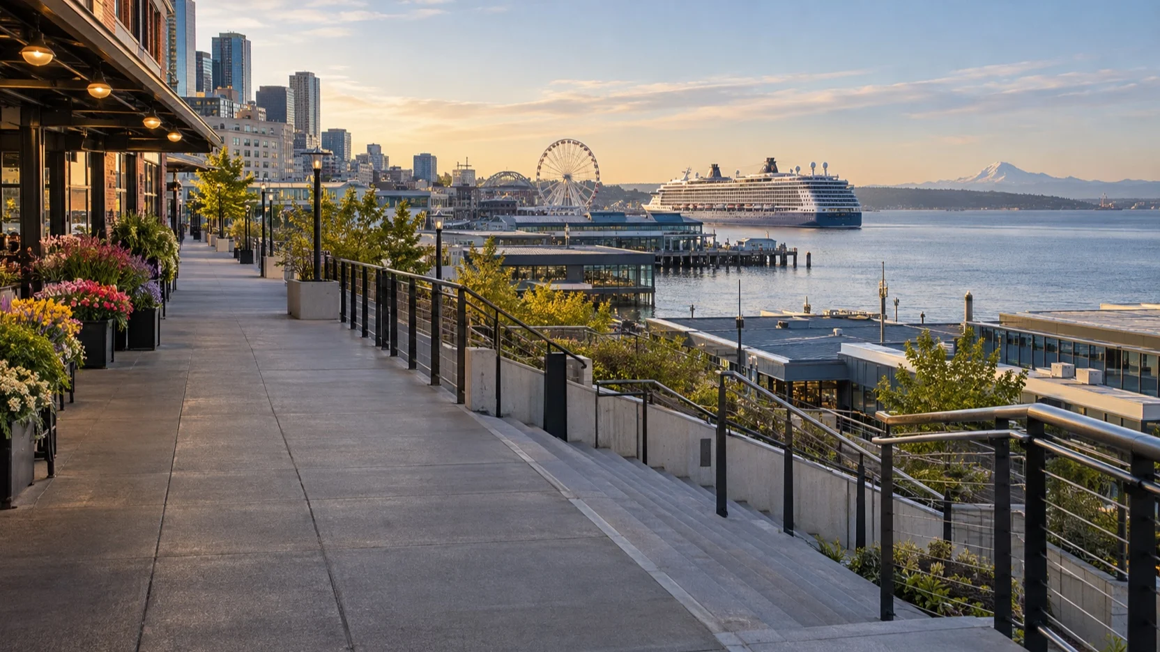 Walking route near Pike Place Market and Seattle's waterfront