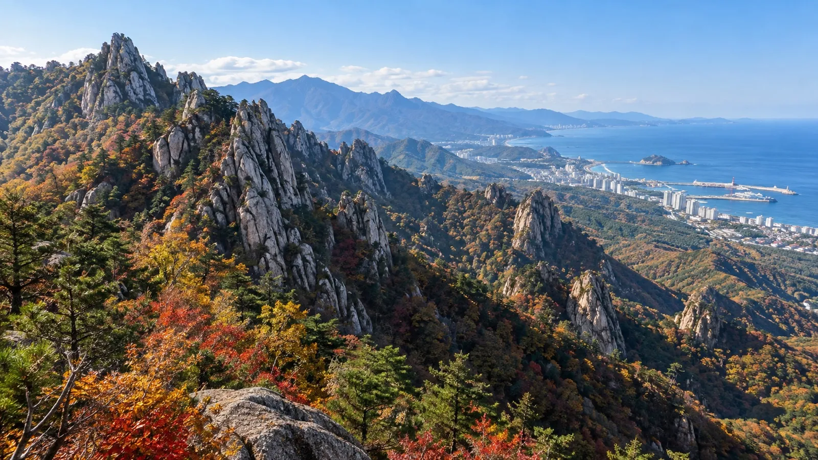 Granite peaks and forest in Seoraksan National Park
