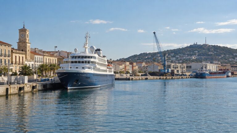 Small cruise ship at Quai d'Alger in Sète