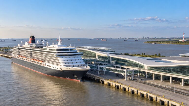 Cruise ship at Wusongkou International Cruise Terminal in Baoshan