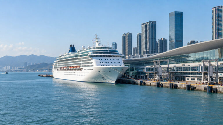 Cruise ship at Shenzhen's Shekou Cruise Home Port terminal