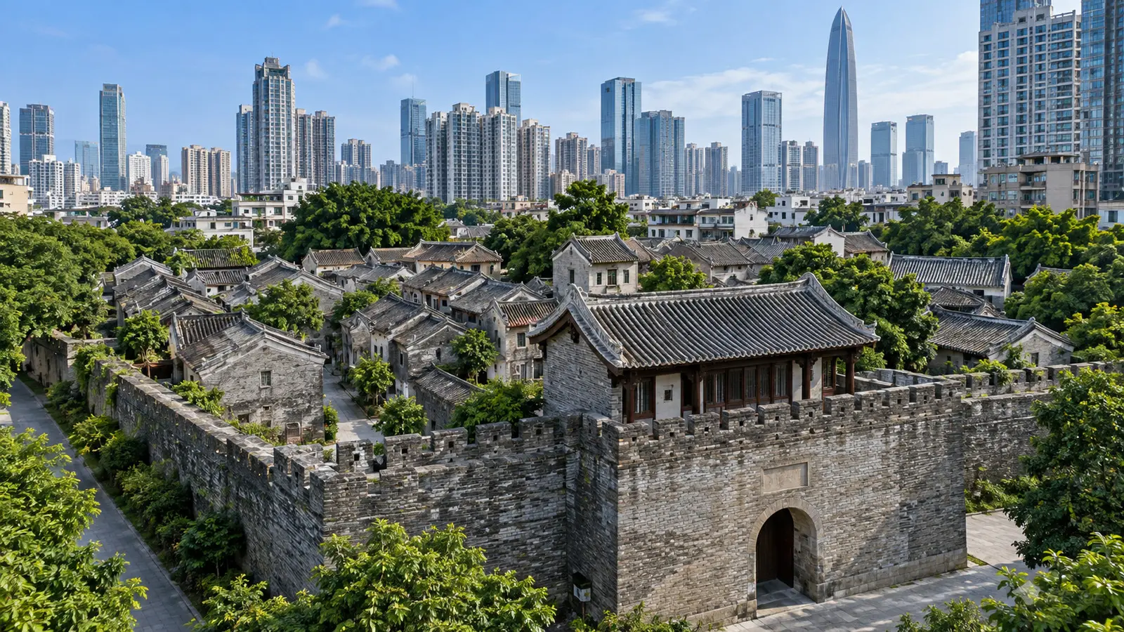 Stone lanes and historic walls in Nantou Ancient Town