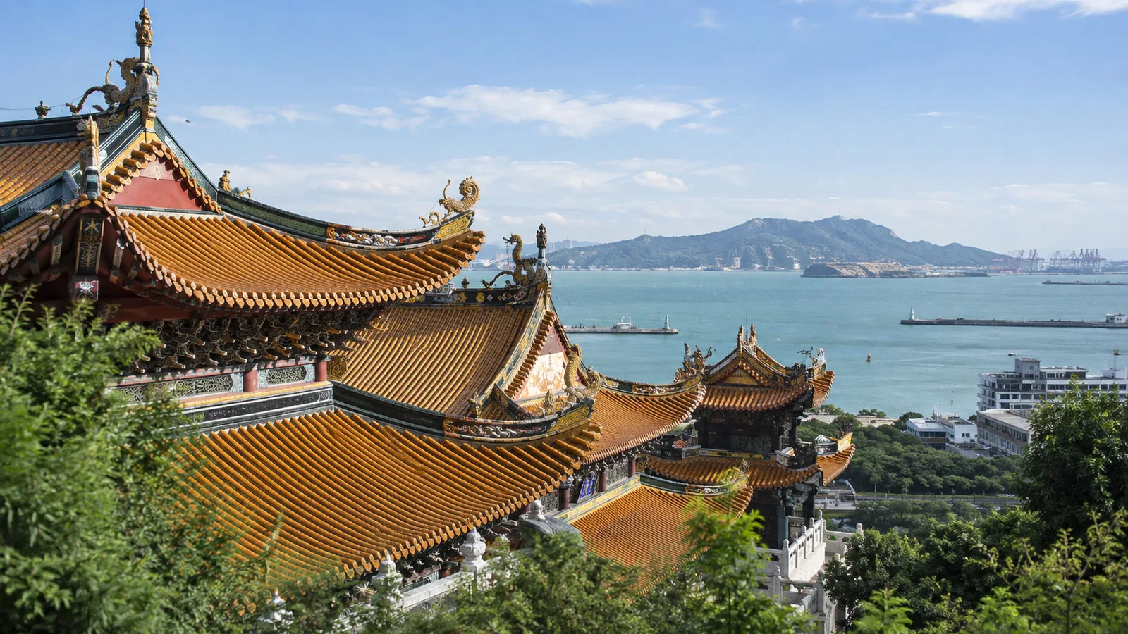 Tianhou Temple's traditional Chinese roofs at Chiwan