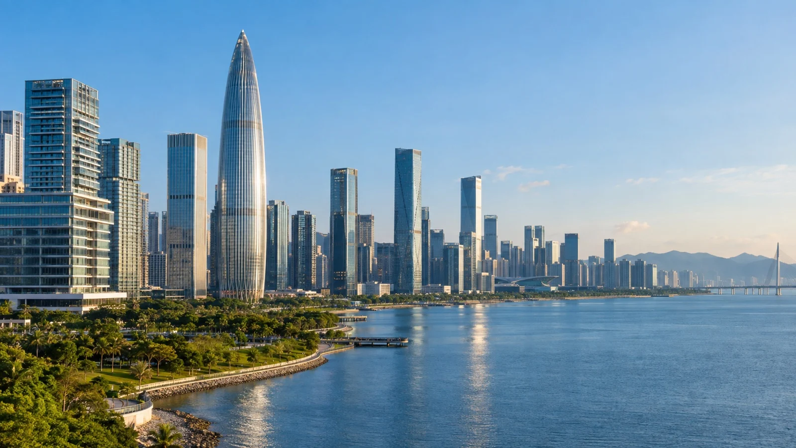 Nanshan hotel district skyline for Shenzhen cruise