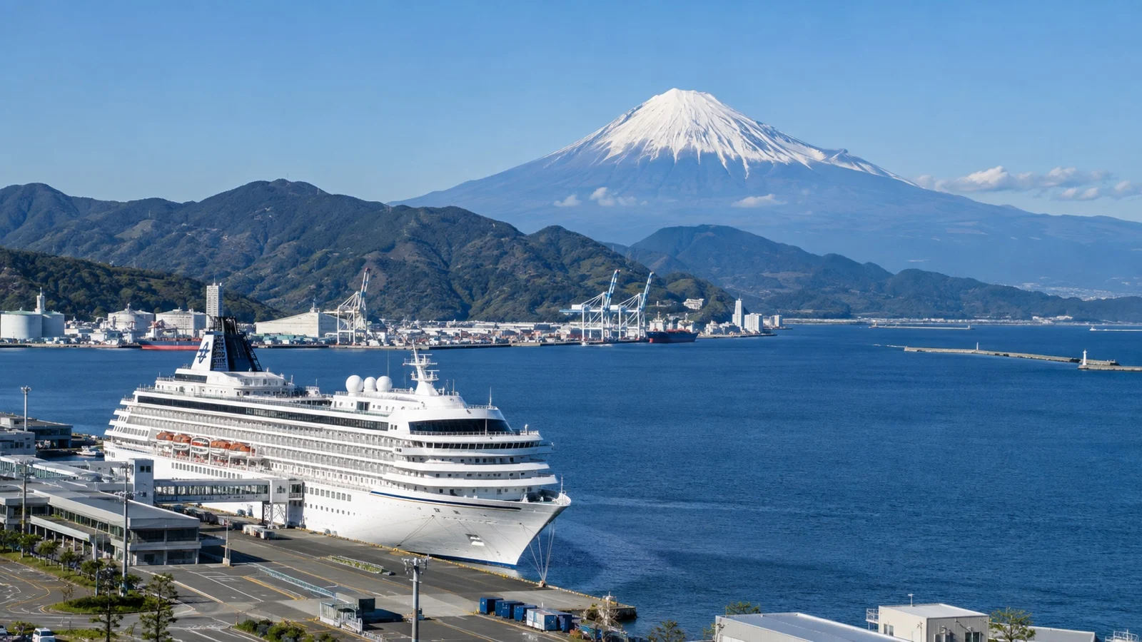 Mount Fuji across Suruga Bay from Shimizu