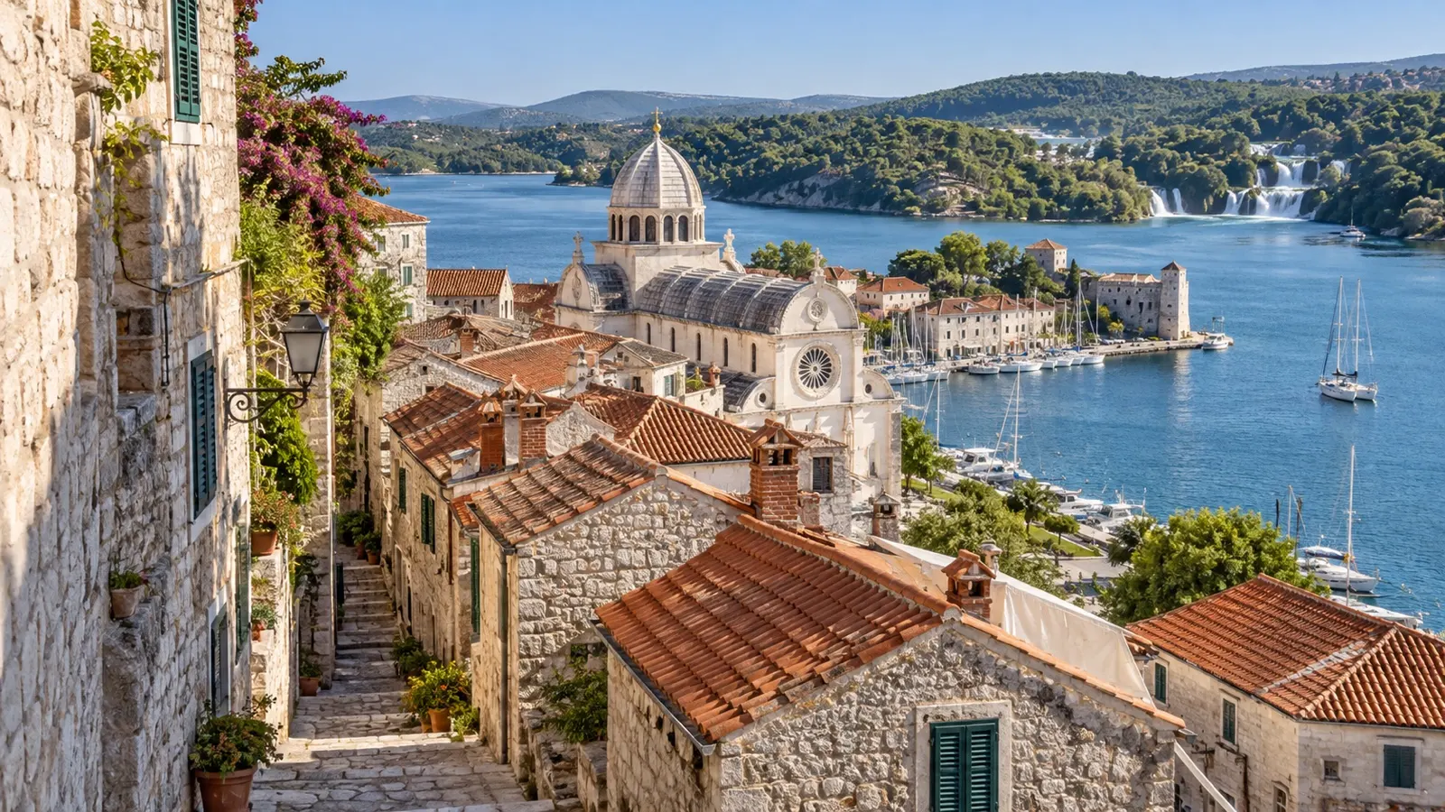 Stone lanes and buildings in Šibenik old town