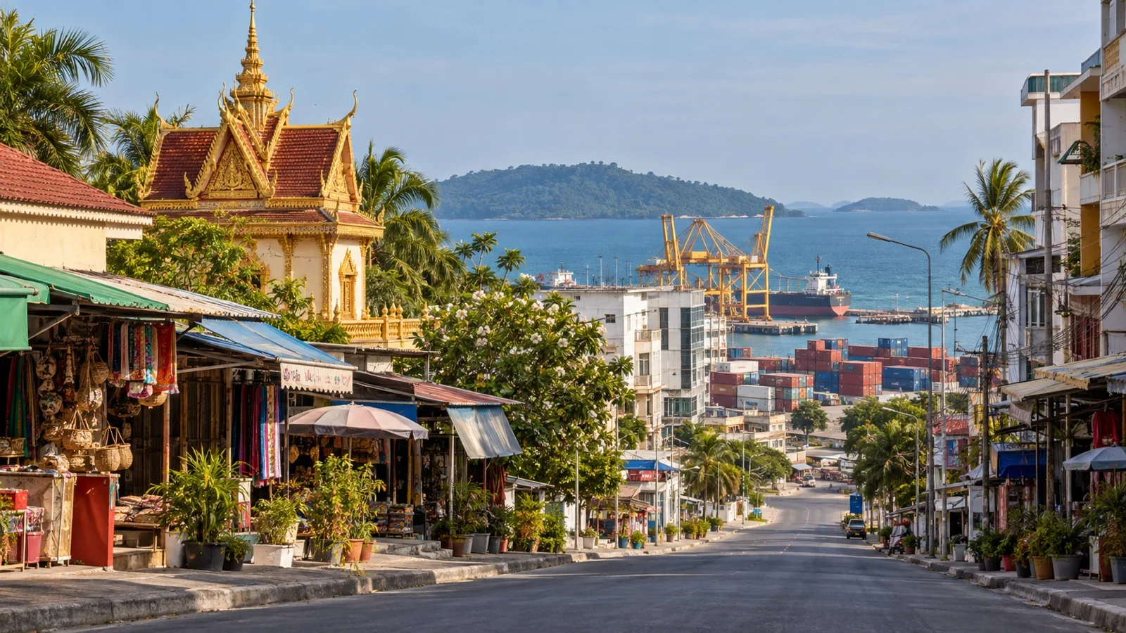 Quiet street near Sihanoukville central market