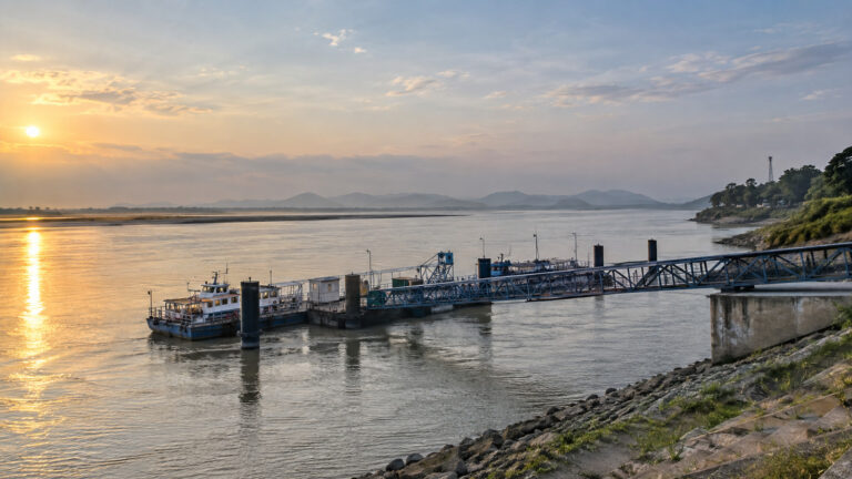 Brahmaputra river landing at Silghat