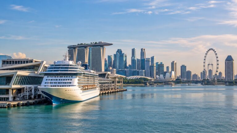 Cruise ship at Marina Bay Cruise Centre Singapore